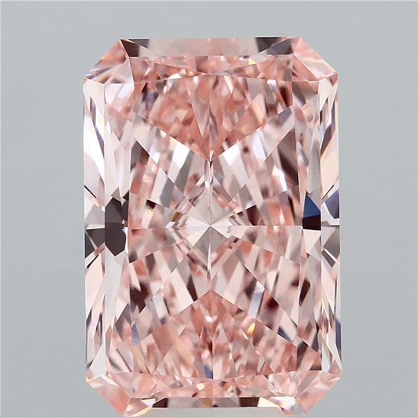 9.01 Carat Radiant Shaped, Ideal Cut, FANCY INTENSE PINK Color, VVS2 Clarity, IGI Certified Lab Grown Diamond