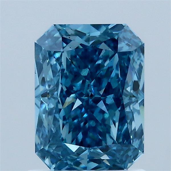 1.51 Carat Radiant Shaped, Excellent Cut, FANCY VIVID BLUE Color, VS2 Clarity, IGI Certified Lab Grown Diamond