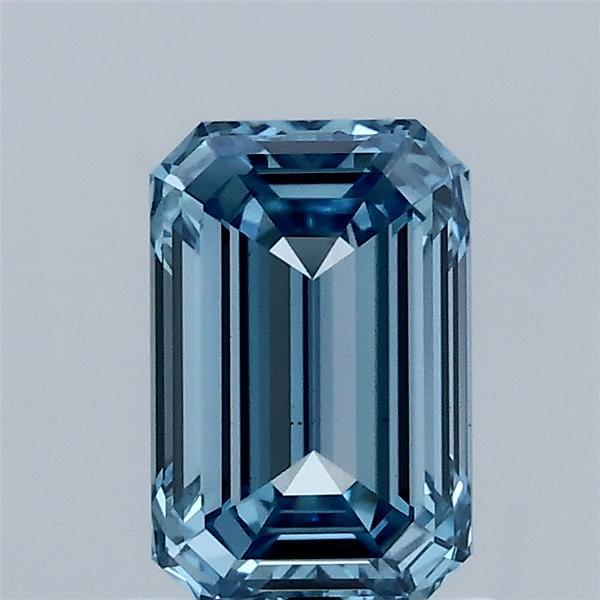 1.15 Carat Emerald Shaped, Ideal Cut, FANCY VIVID BLUE Color, VS1 Clarity, IGI Certified Lab Grown Diamond