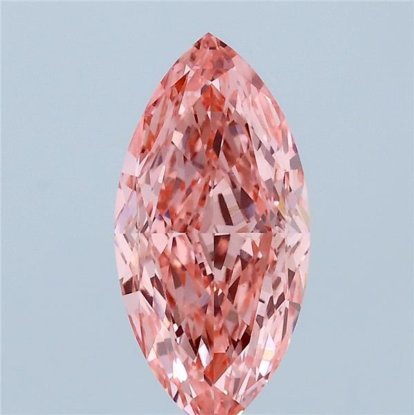 1.74 Carat Marquise Shaped, Ideal Cut, FANCY VIVID PINK Color, VS1 Clarity, IGI Certified Lab Grown Diamond