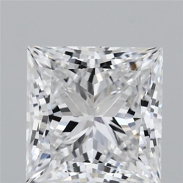 3.25 Carat Princess Shaped, Ideal Cut, D Color, VS1 Clarity, IGI Certified Lab Grown Diamond