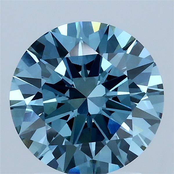 2.00 Carat Round Shaped, Excellent Cut, FANCY VIVID BLUE Color, VS1 Clarity, IGI Certified Lab Grown Diamond
