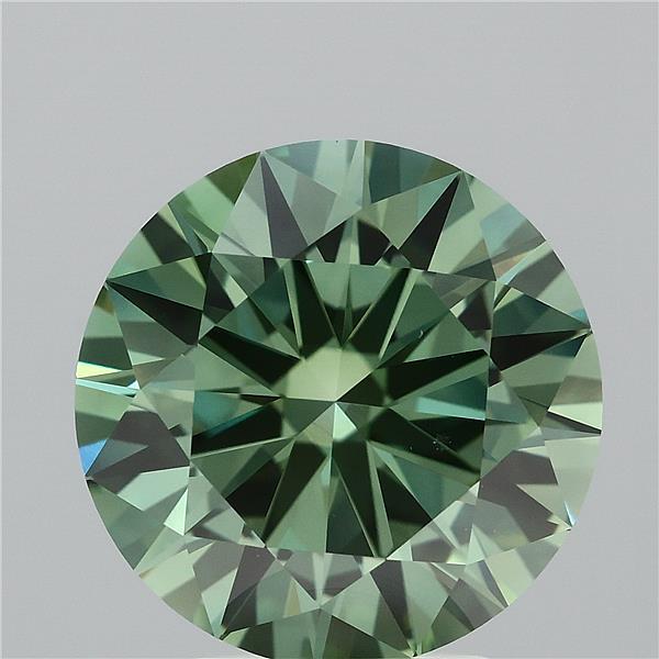 4.00 Carat Round Shaped, Excellent Cut, FANCY VIVID GREEN Color, VS1 Clarity, IGI Certified Lab Grown Diamond
