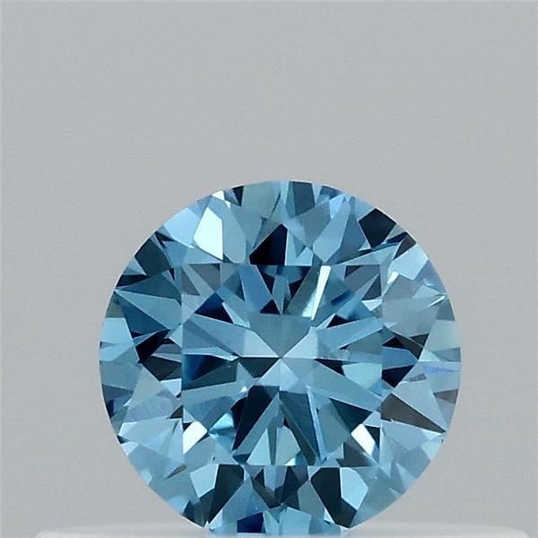 0.30 Carat Round Shaped, Ideal Cut, FANCY VIVID BLUE Color, VVS2 Clarity, IGI Certified Lab Grown Diamond
