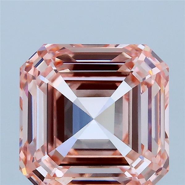 3.01 Carat Asscher Shaped, Excellent Cut, FANCY INTENSE PINK Color, VS1 Clarity, IGI Certified Lab Grown Diamond