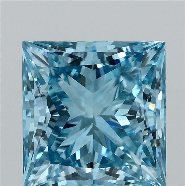 2.06 Carat Princess Shaped, Ideal Cut, FANCY VIVID BLUE Color, VS2 Clarity, IGI Certified Lab Grown Diamond
