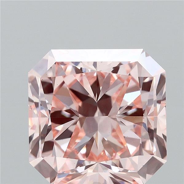 3.01 Carat Radiant Shaped, Ideal Cut, FANCY INTENSE PINK Color, VS1 Clarity, IGI Certified Lab Grown Diamond