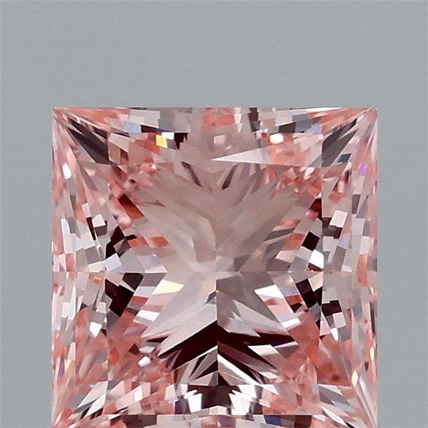 1.86 Carat Princess Shaped, Ideal Cut, FANCY INTENSE PINK Color, VVS2 Clarity, IGI Certified Lab Grown Diamond