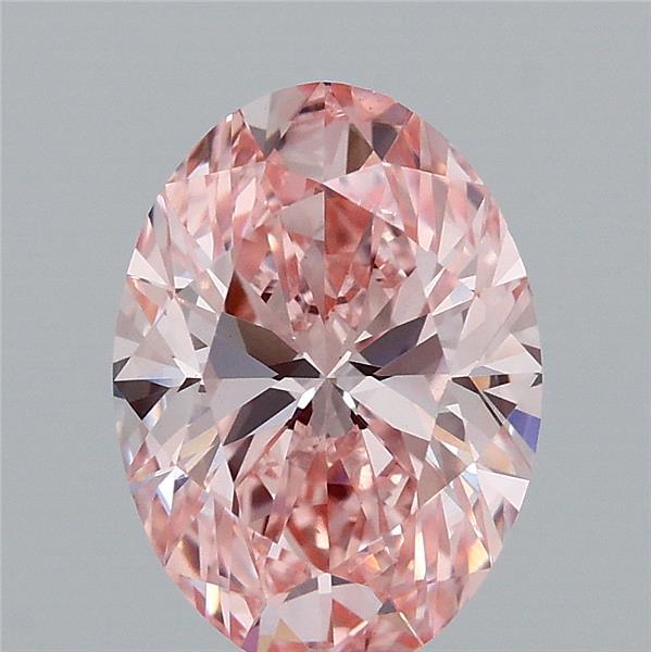 2.01 Carat Oval Shaped, Ideal Cut, FANCY VIVID PINK Color, VS1 Clarity, IGI Certified Lab Grown Diamond