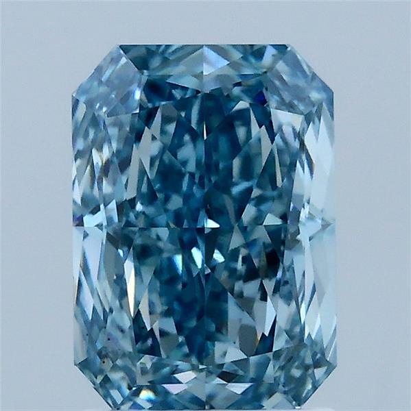 2.09 Carat Radiant Shaped, Ideal Cut, FANCY VIVID BLUE Color, VS2 Clarity, IGI Certified Lab Grown Diamond