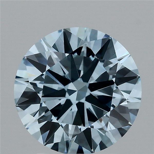 2.94 Carat Round Shaped, Excellent Cut, FANCY VIVID BLUE Color, VS2 Clarity, IGI Certified Lab Grown Diamond
