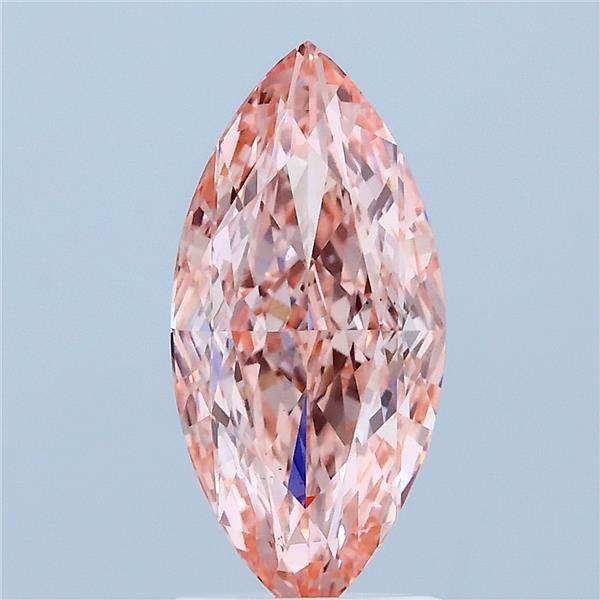 2.02 Carat Marquise Shaped, Ideal Cut, FANCY VIVID PINK Color, VS1 Clarity, IGI Certified Lab Grown Diamond