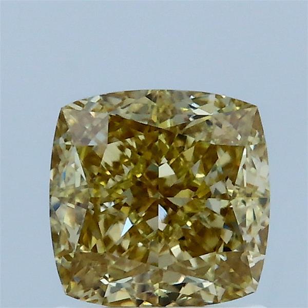 1.55 Carat Cushion Shaped, Excellent Cut, FANCY YELLOW Color, VVS2 Clarity, IGI Certified Lab Grown Diamond