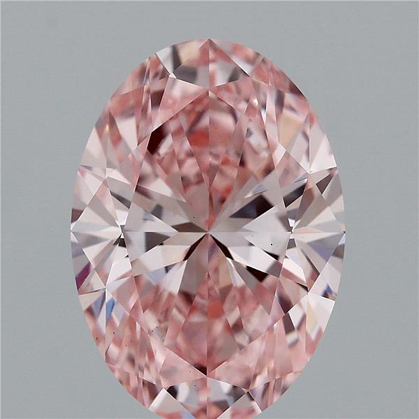 2.01 Carat Oval Shaped, Ideal Cut, FANCY INTENSE PINK Color, VS1 Clarity, IGI Certified Lab Grown Diamond