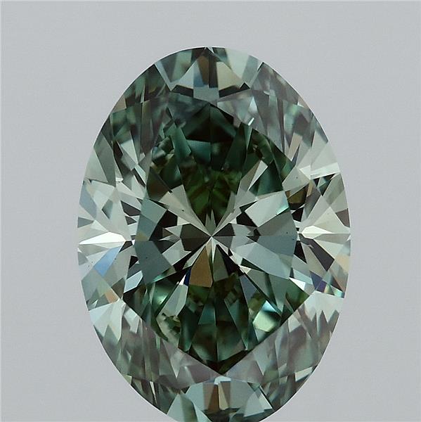 2.87 Carat Oval Shaped, Ideal Cut, FANCY VIVID GREEN Color, VS1 Clarity, IGI Certified Lab Grown Diamond