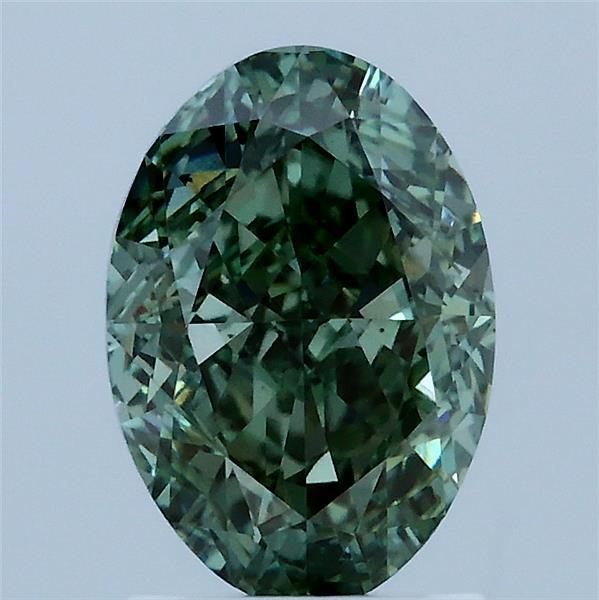 2.06 Carat Oval Shaped, Very Good Cut, FANCY VIVID GREEN Color, VS2 Clarity, IGI Certified Lab Grown Diamond