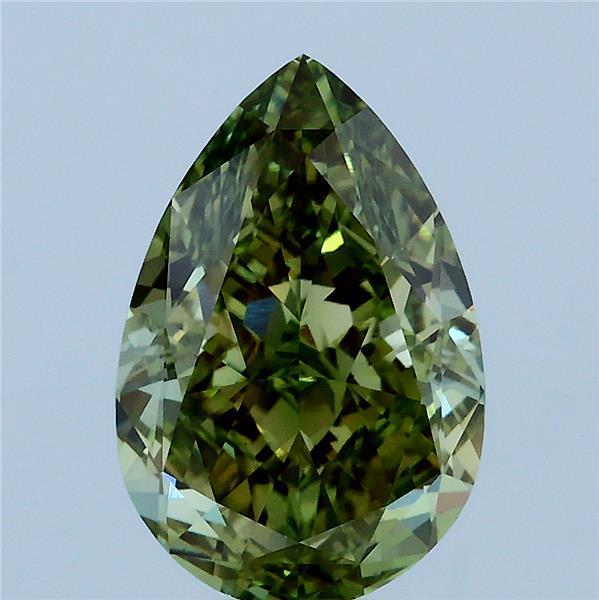 3.24 Carat Pear Shaped, Very Good Cut, FANCY VIVID GREEN Color, VS1 Clarity, IGI Certified Lab Grown Diamond
