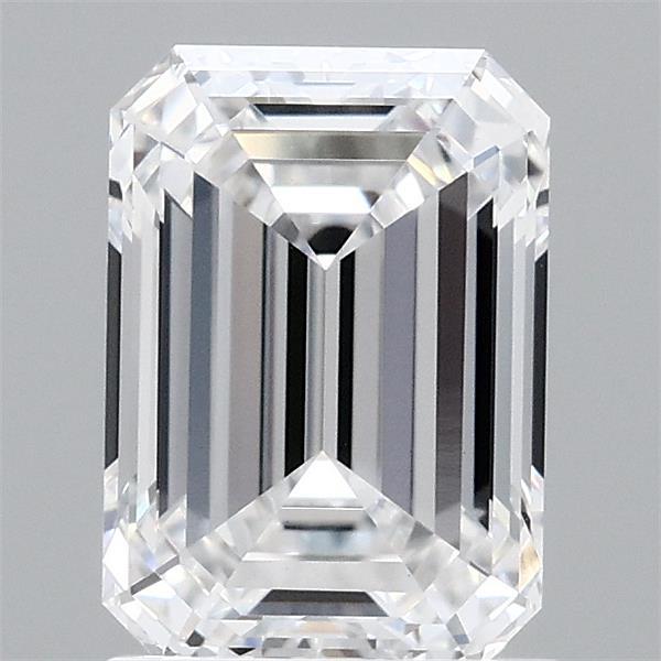 1.62 Carat Emerald Shaped, Ideal Cut, D Color, VVS2 Clarity, IGI Certified Lab Grown Diamond