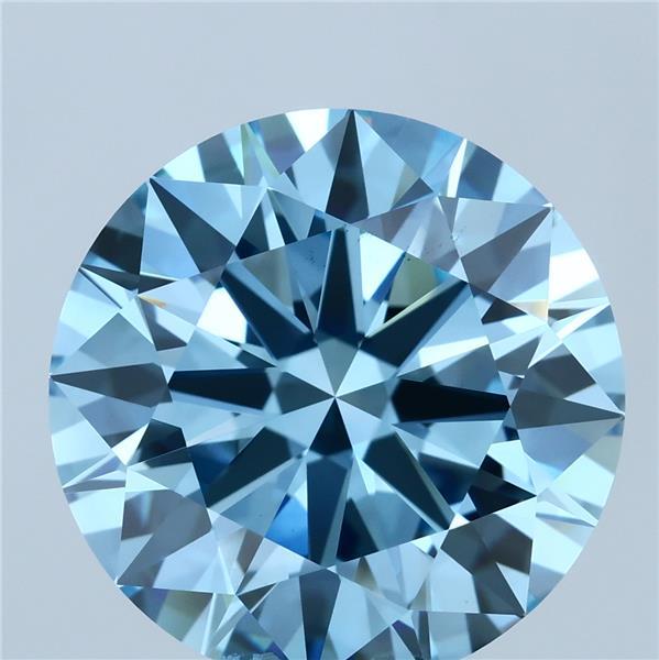 10.01 Carat Round Shaped, Ideal Cut, FANCY VIVID BLUE Color, VS1 Clarity, IGI Certified Lab Grown Diamond