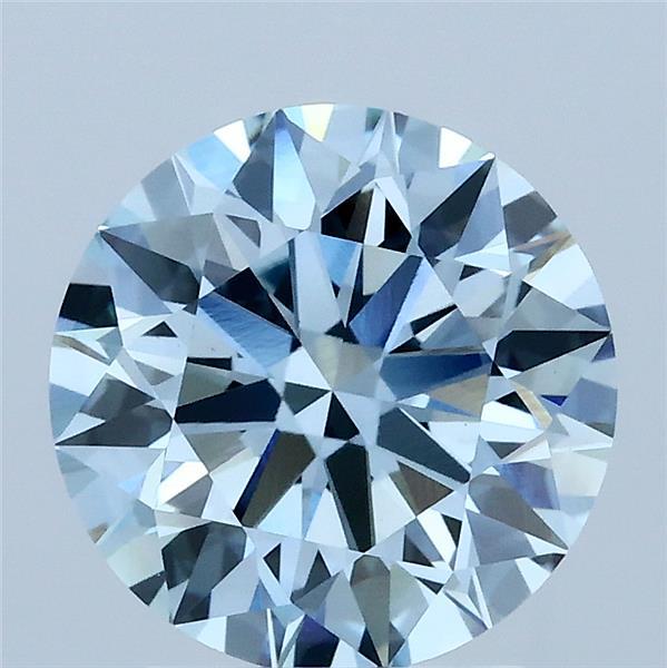 2.50 Carat Round Shaped, Ideal Cut, FANCY VIVID BLUE Color, VVS2 Clarity, IGI Certified Lab Grown Diamond