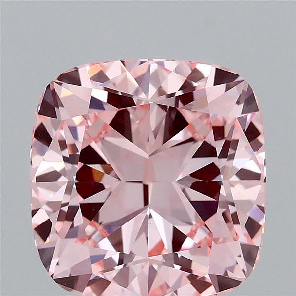 3.07 Carat Cushion Shaped, Ideal Cut, FANCY VIVID PINK Color, VVS2 Clarity, IGI Certified Lab Grown Diamond