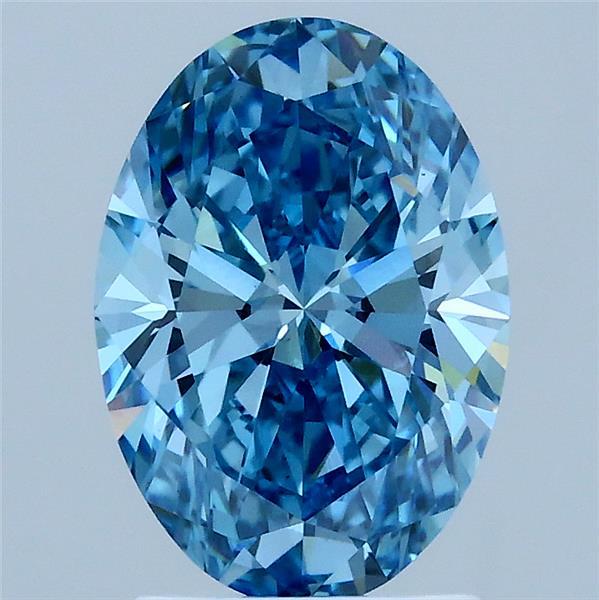2.03 Carat Oval Shaped, Ideal Cut, FANCY VIVID BLUE Color, VS1 Clarity, IGI Certified Lab Grown Diamond