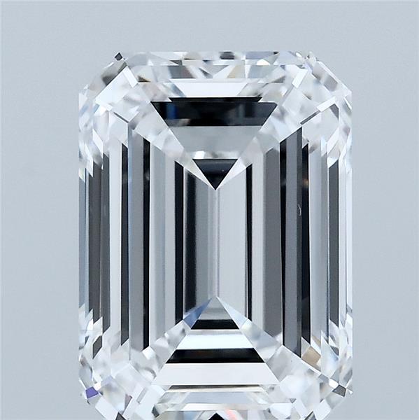4.27 Carat Emerald Shaped, Ideal Cut, D Color, VVS2 Clarity, IGI Certified Lab Grown Diamond