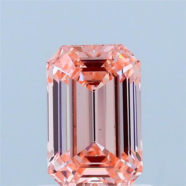 1.00 Carat Emerald Shaped, Excellent Cut, FANCY VIVID PINK Color, VS1 Clarity, IGI Certified Lab Grown Diamond