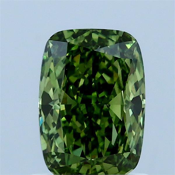 1.12 Carat Cushion Shaped, Ideal Cut, FANCY VIVID GREEN Color, VS1 Clarity, IGI Certified Lab Grown Diamond