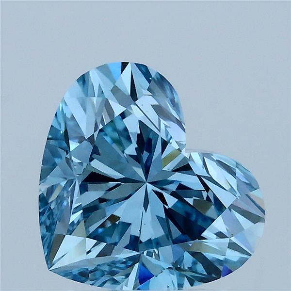 2.21 Carat Heart Shaped, Ideal Cut, FANCY VIVID BLUE Color, VS1 Clarity, IGI Certified Lab Grown Diamond