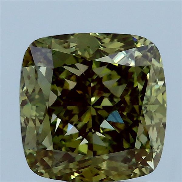 2.57 Carat Cushion Shaped, Ideal Cut, FANCY INTENSE GREEN Color, VS1 Clarity, IGI Certified Lab Grown Diamond
