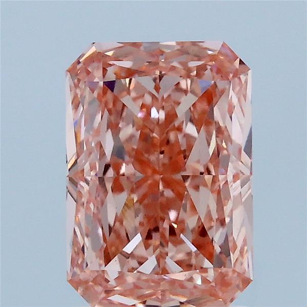 2.09 Carat Radiant Shaped, Ideal Cut, FANCY VIVID PINK Color, VS1 Clarity, IGI Certified Lab Grown Diamond