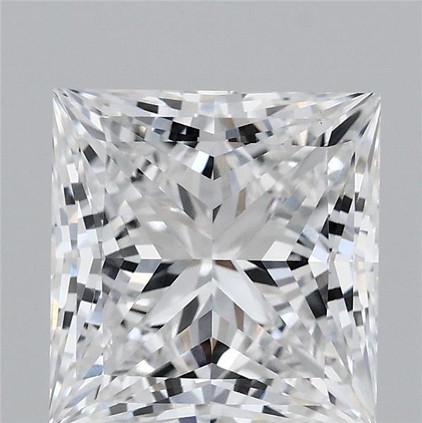 3.07 Carat Princess Shaped, Ideal Cut, D Color, VVS2 Clarity, IGI Certified Lab Grown Diamond
