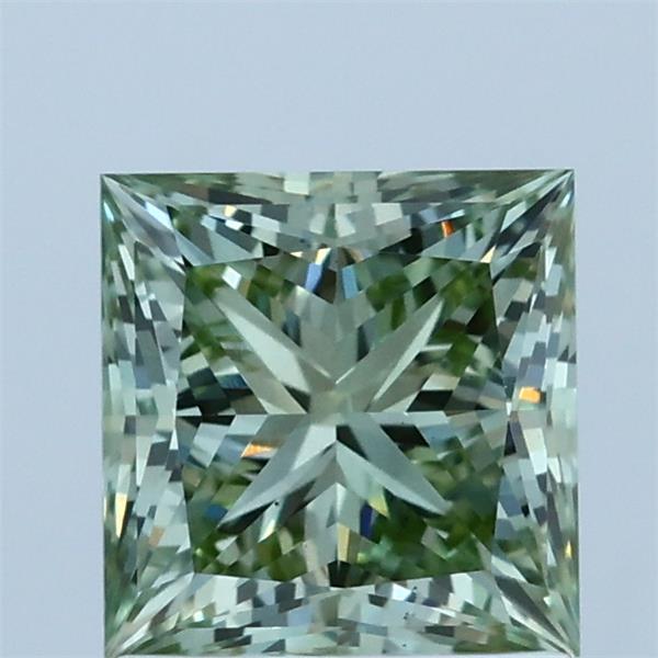1.52 Carat Princess Shaped, Ideal Cut, FANCY VIVID GREEN Color, VS2 Clarity, IGI Certified Lab Grown Diamond
