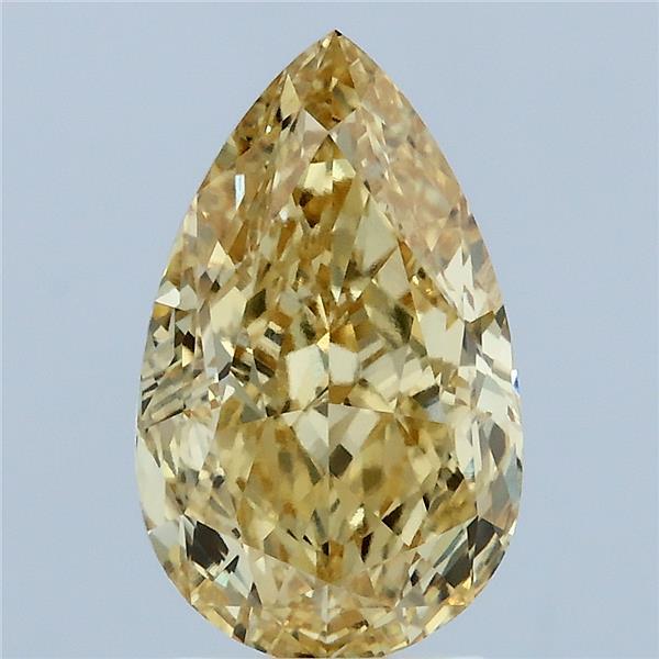 3.18 Carat Pear Shaped, Excellent Cut, FANCY INTENSE YELLOW Color, VVS1 Clarity, IGI Certified Lab Grown Diamond