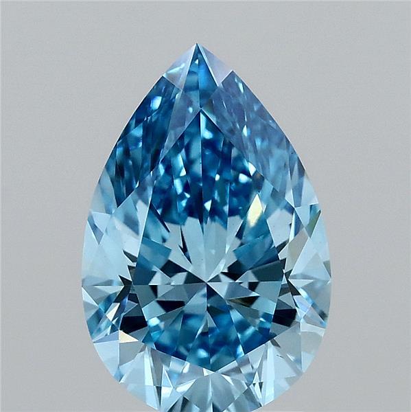 2.11 Carat Pear Shaped, Ideal Cut, FANCY VIVID BLUE Color, VS1 Clarity, IGI Certified Lab Grown Diamond