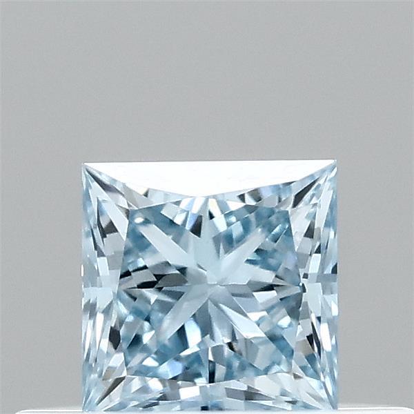 0.32 Carat Princess Shaped, Ideal Cut, FANCY VIVID BLUE Color, VVS1 Clarity, IGI Certified Lab Grown Diamond