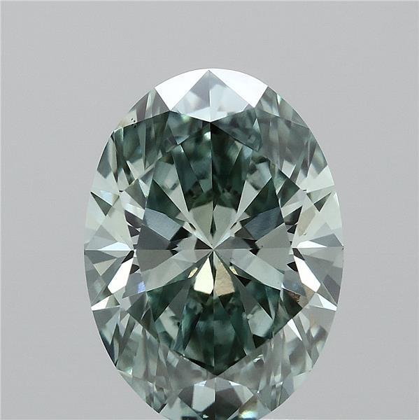 2.02 Carat Oval Shaped, Ideal Cut, FANCY VIVID GREEN Color, VS1 Clarity, IGI Certified Lab Grown Diamond