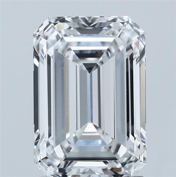 2.10 Carat Emerald Shaped, Ideal Cut, D Color, VVS1 Clarity, IGI Certified Lab Grown Diamond