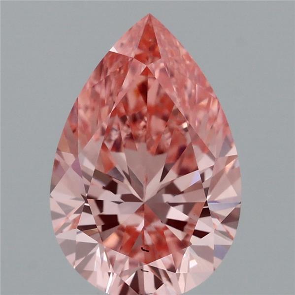 1.62 Carat Pear Shaped, Ideal Cut, FANCY VIVID PINK Color, VS2 Clarity, IGI Certified Lab Grown Diamond