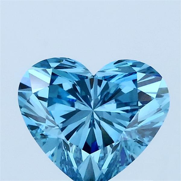 1.09 Carat Heart Shaped, Ideal Cut, FANCY VIVID BLUE Color, VVS2 Clarity, IGI Certified Lab Grown Diamond