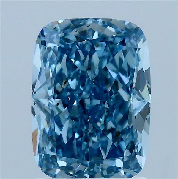 2.02 Carat Cushion Shaped, Ideal Cut, FANCY VIVID BLUE Color, SI1 Clarity, IGI Certified Lab Grown Diamond