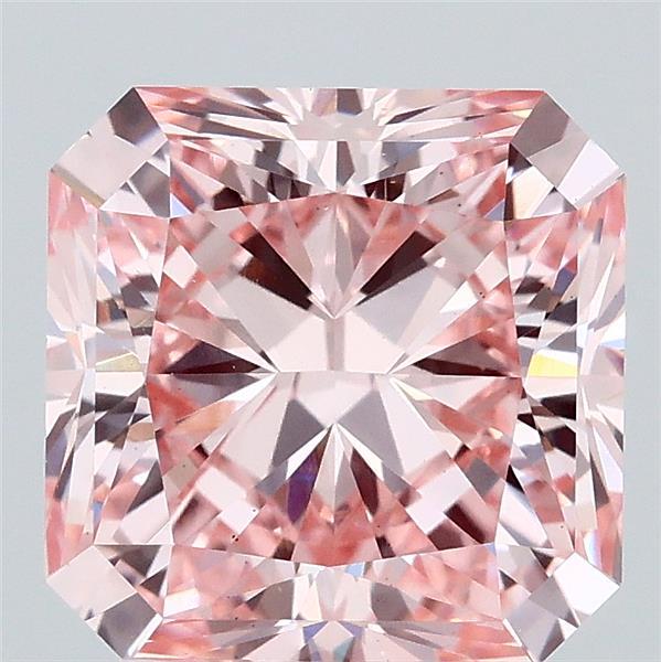 3.23 Carat Radiant Shaped, Ideal Cut, FANCY INTENSE PINK Color, VS1 Clarity, IGI Certified Lab Grown Diamond