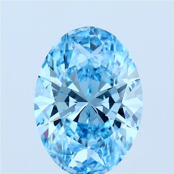 2.60 Carat Oval Shaped, Ideal Cut, FANCY VIVID BLUE Color, VS1 Clarity, IGI Certified Lab Grown Diamond