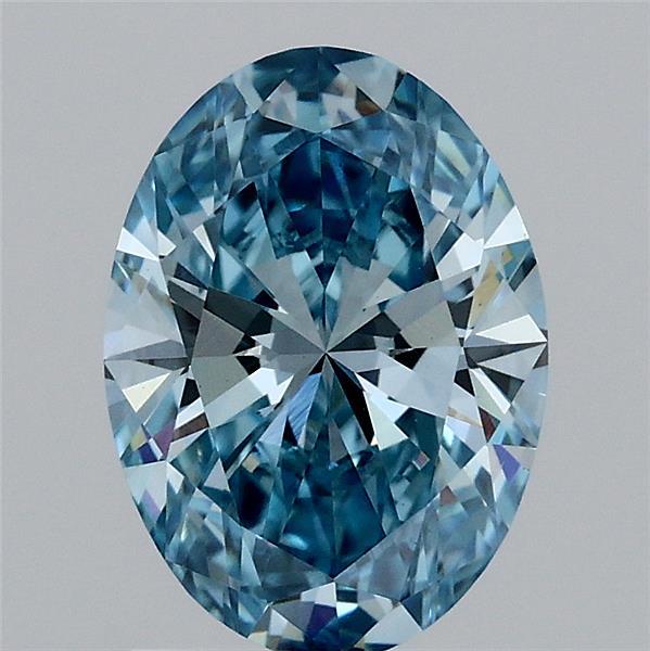 1.41 Carat Oval Shaped, Ideal Cut, FANCY VIVID BLUE Color, VS1 Clarity, IGI Certified Lab Grown Diamond
