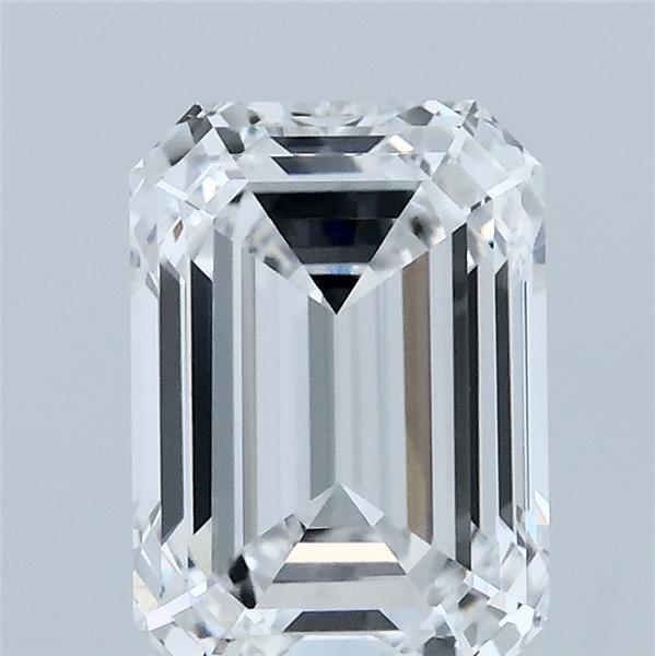 2.10 Carat Emerald Shaped, Ideal Cut, D Color, VVS2 Clarity, IGI Certified Lab Grown Diamond