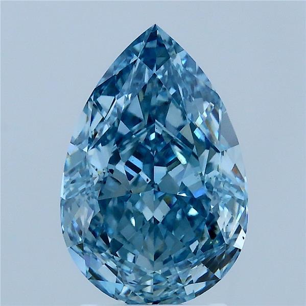 3.05 Carat Pear Shaped, Ideal Cut, FANCY VIVID BLUE Color, VS1 Clarity, IGI Certified Lab Grown Diamond