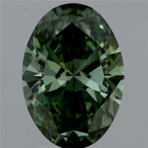 3.51 Carat Oval Shaped, Ideal Cut, FANCY VIVID GREEN Color, VVS2 Clarity, IGI Certified Lab Grown Diamond