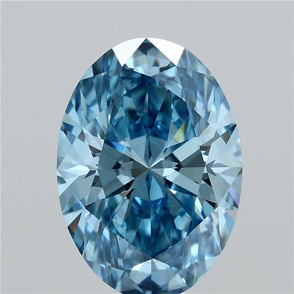 3.05 Carat Oval Shaped, Ideal Cut, FANCY VIVID BLUE Color, VS2 Clarity, IGI Certified Lab Grown Diamond