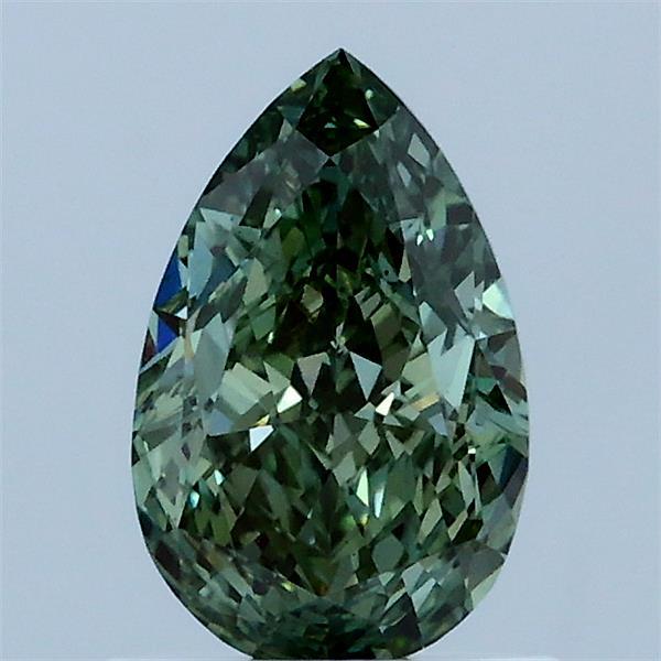 1.02 Carat Pear Shaped, Excellent Cut, FANCY VIVID GREEN Color, VS2 Clarity, IGI Certified Lab Grown Diamond